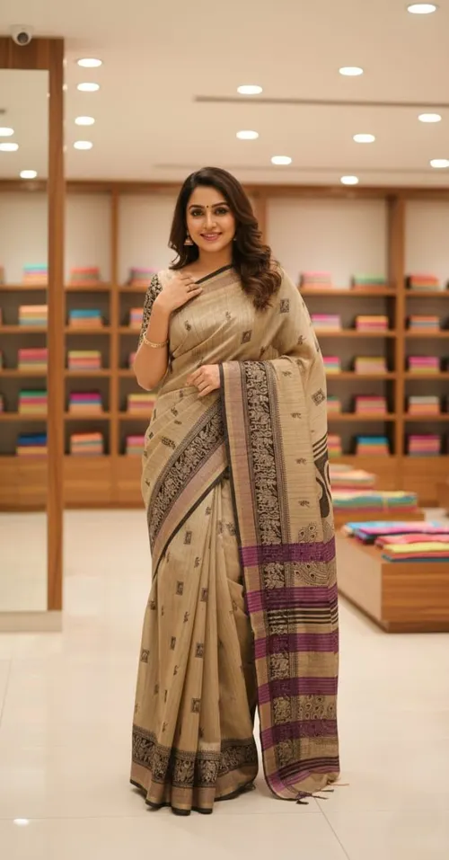 Soft Banswada Kota Saree with Zari Border – Beautiful Hand-Printed Traditional Design Saree